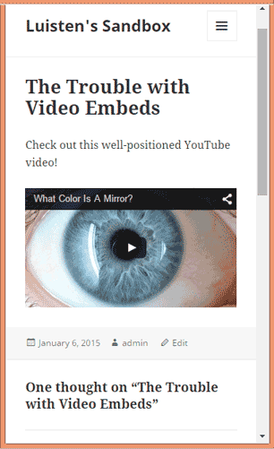 A responsive YouTube embed with a constant aspect ratio.