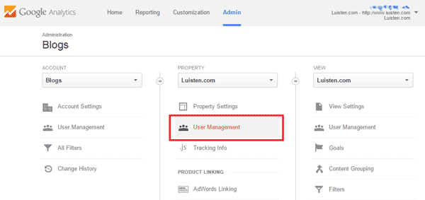 Google Analytics - User Management on a Property